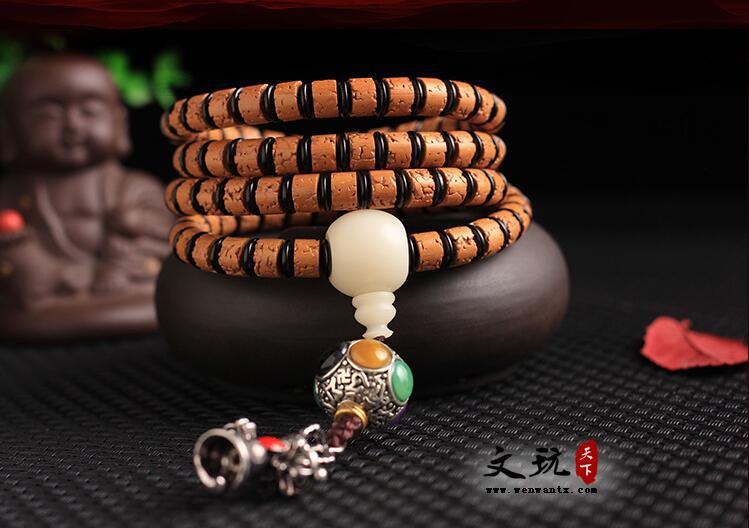 天然五5瓣藏式打磨无齿金刚降魔杵款小金刚菩提子108颗佛珠手串-1