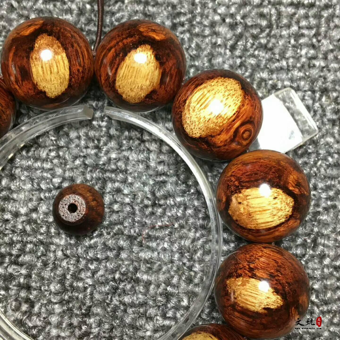 特顶级黄花梨2.0手串 极品双面笑口常开纹理密度油性佳-2
