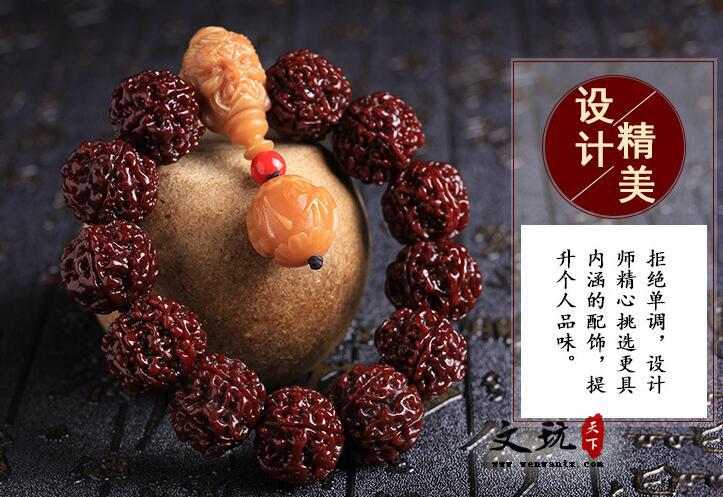 正宗五瓣机刷金刚爆肉纹菩提单圈佛珠手串-4
