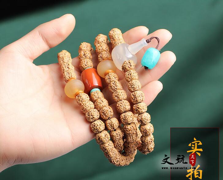 原创精品天然满肉金刚菩提子5五瓣108颗佛珠手链手串-7
