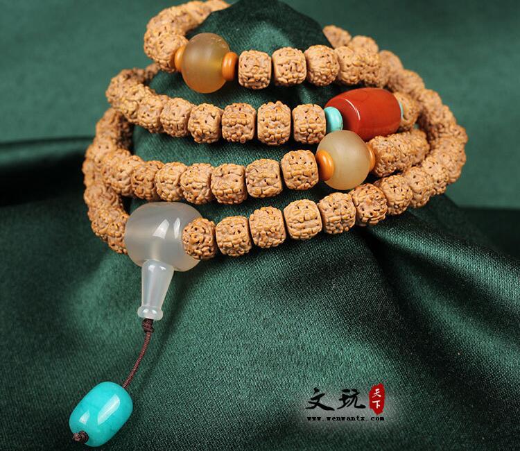 原创精品天然满肉金刚菩提子5五瓣108颗佛珠手链手串-1