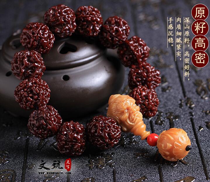 正宗五瓣机刷金刚爆肉纹菩提单圈佛珠手串-3